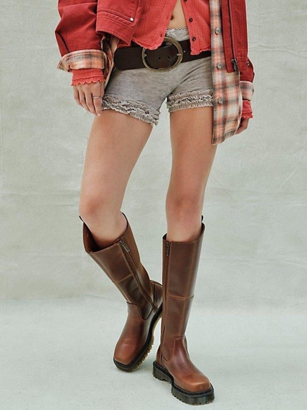 Dr. Martens Amaayah Hi Butterscotch Leather Knee High Boots Size 8 NIB - Picture 2 of 16